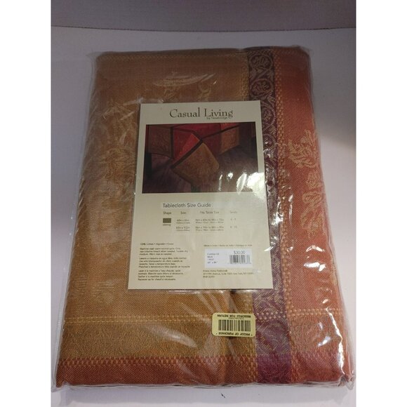 Newbridge Casual Living Jacquard Harvest Block Fabric Tablecloth - Picture 1 of 4